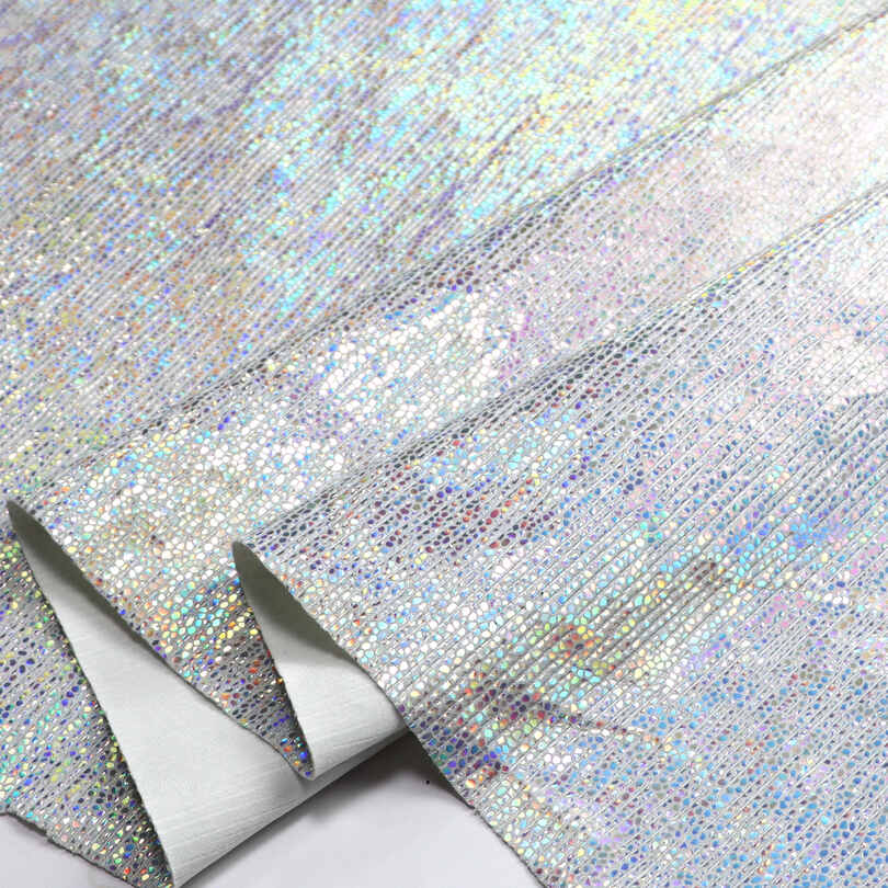 Metalic Crackle Iridescent Batai Krepšiai PU dirbtinės odos audinys Metalic Crackle Iridescent Batai Krepšiai PU dirbtinės odos audinys